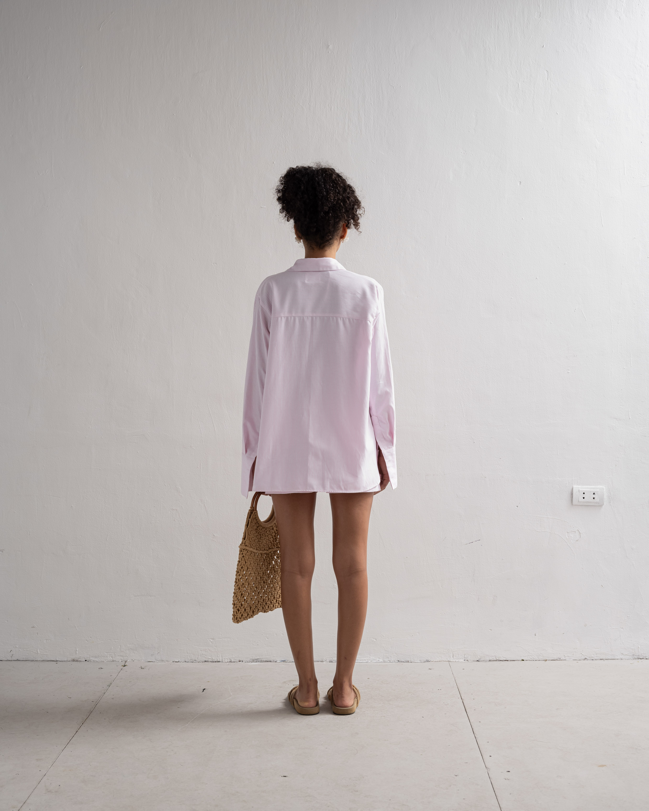 Set sơ mi nữ dáng oversized kẻ sọc Chemise Sọc - oula studios