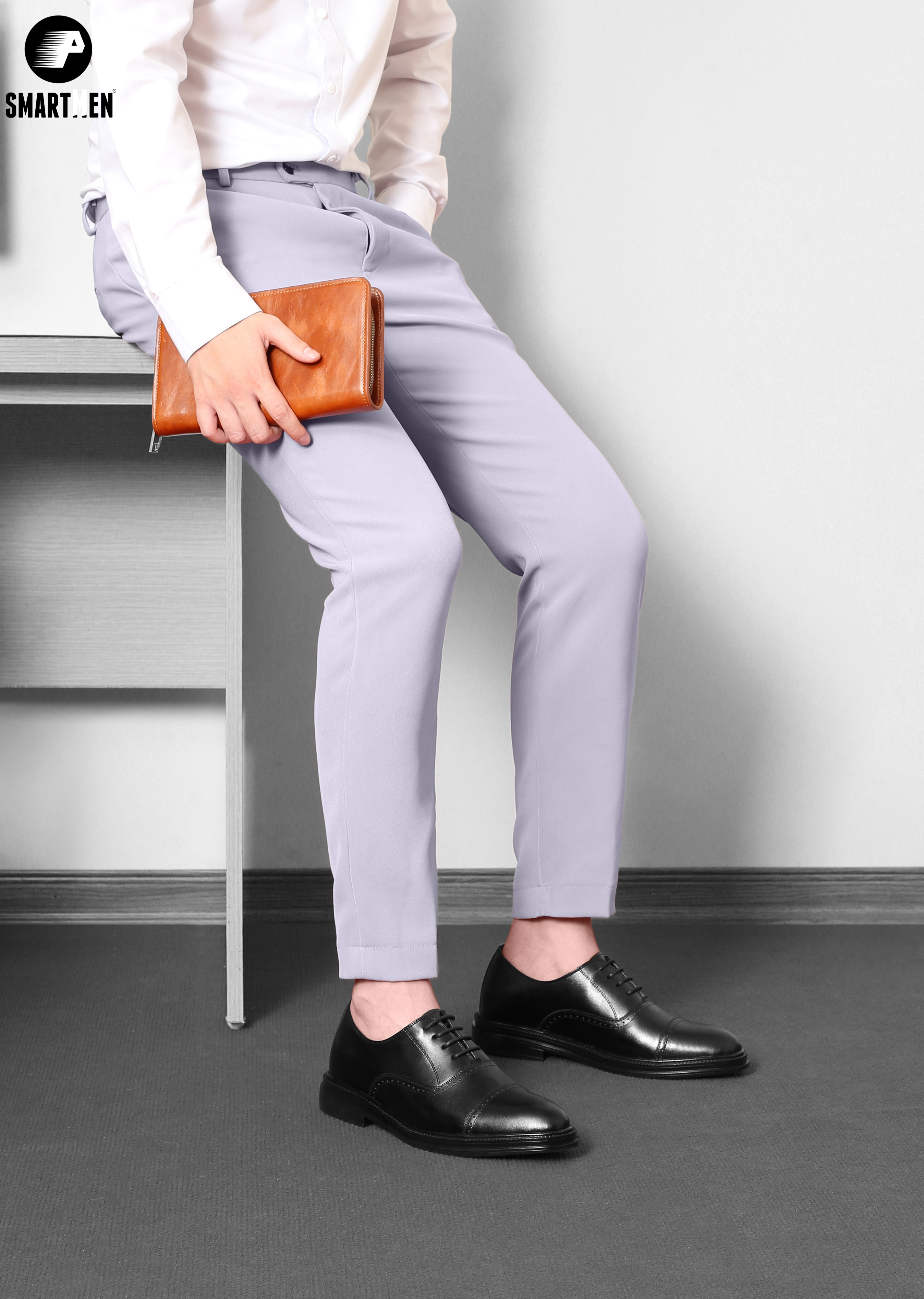 Giày Công sở Tăng chiều cao SMARTMEN GD-400 Đen