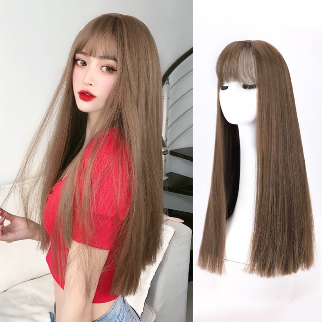 Tóc giả nữ cả đầu❤️Freeship❤️tóc nguyên đầu thẳng 2020