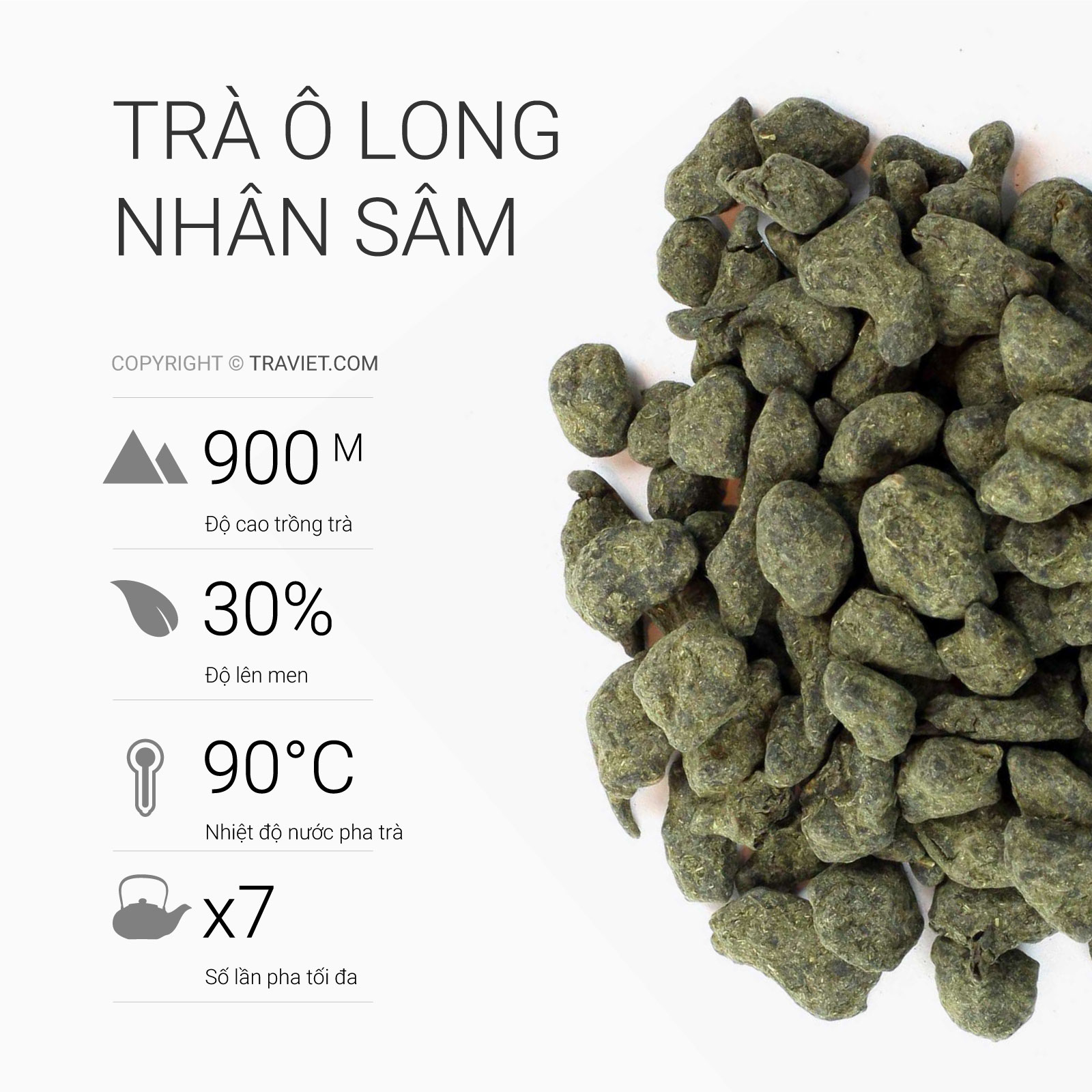 TRÀ VIỆT Hộp Trà Ô Long Nhân Sâm Cao Cấp 100g
