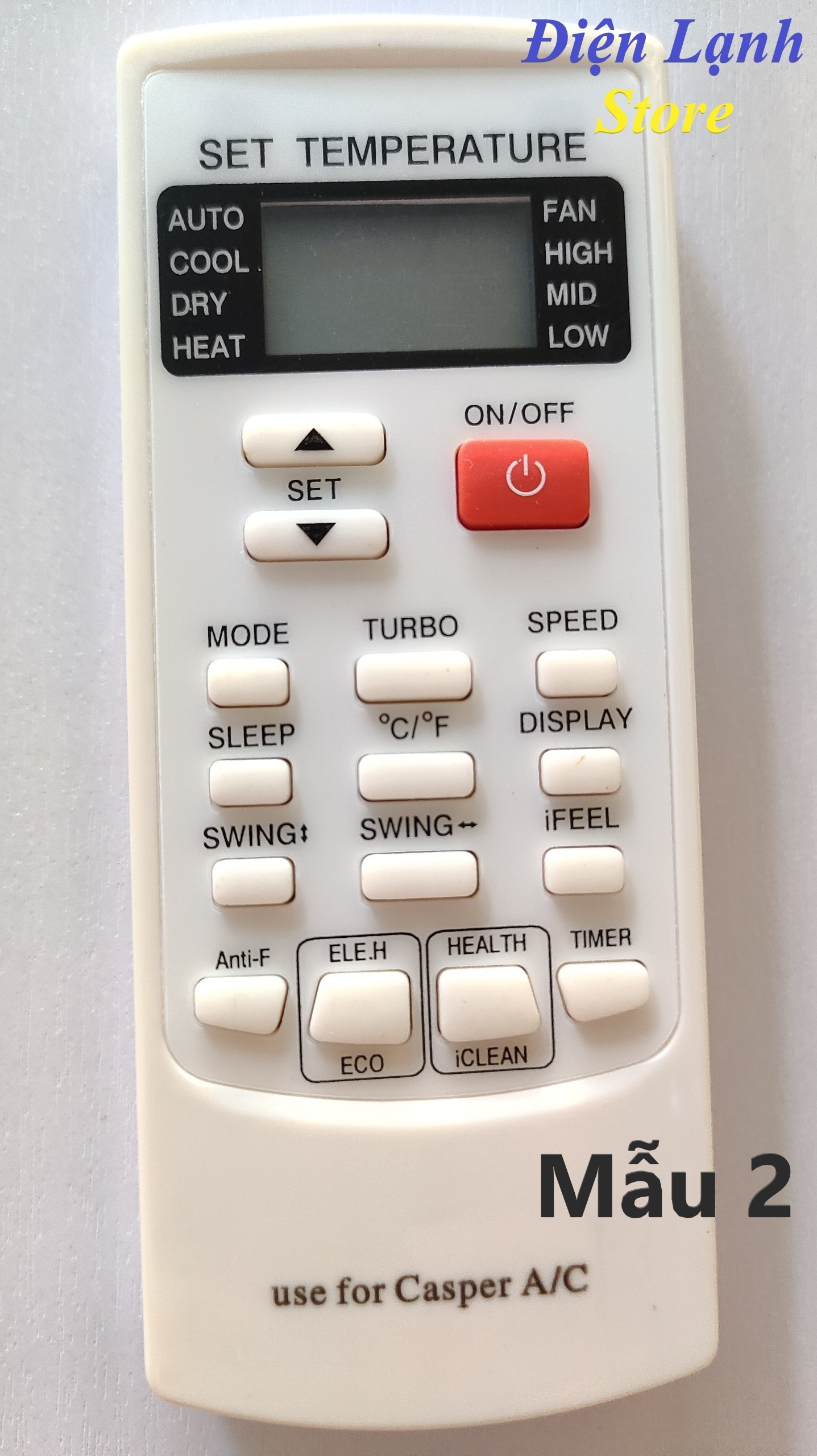 Remote Điều Khiển Máy Lạnh Casper Đa Năng Tặng Kèm Pin - Màu Trắng