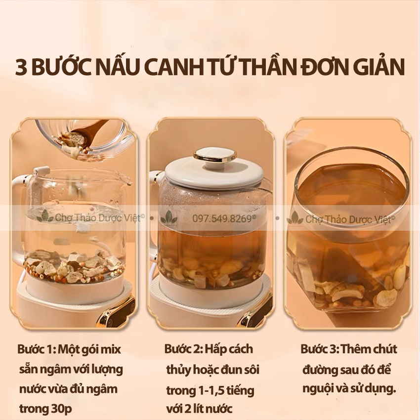 Canh tứ thần (Hạt sen, y dĩ, bạch linh, khiếm thực, hoài sơn) - Chợ Thảo Dược Việt