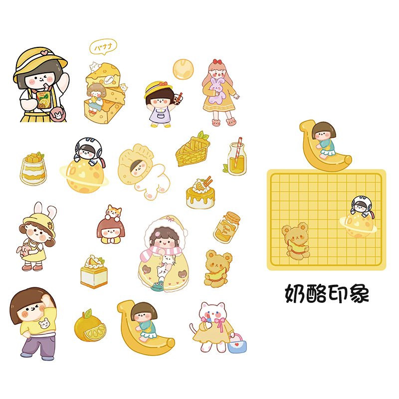 Set 40 tấm sticker cute , hình dán dễ thương , bộ miếng dán sticker trong suốt , trang trí sổ