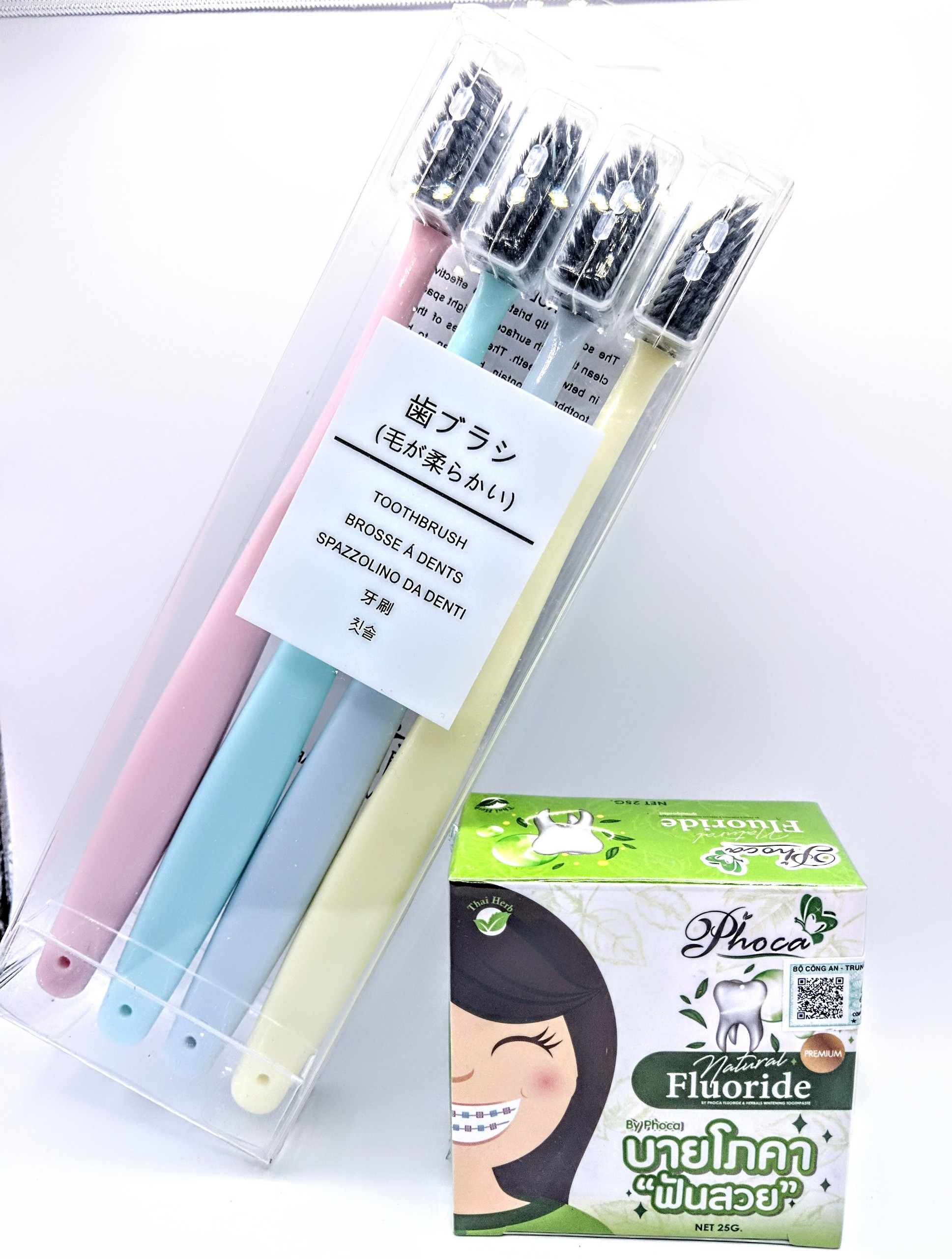 [HCM]combo kem đánh răng phoca + 4 bàn chải lông mềm hàn quốc