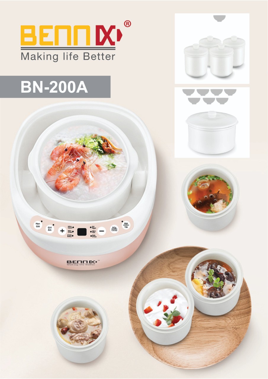 Nồi hầm cách thủy đa nằng Bennix  BENNIX BN-200A 2L (Bảo hành 12t)