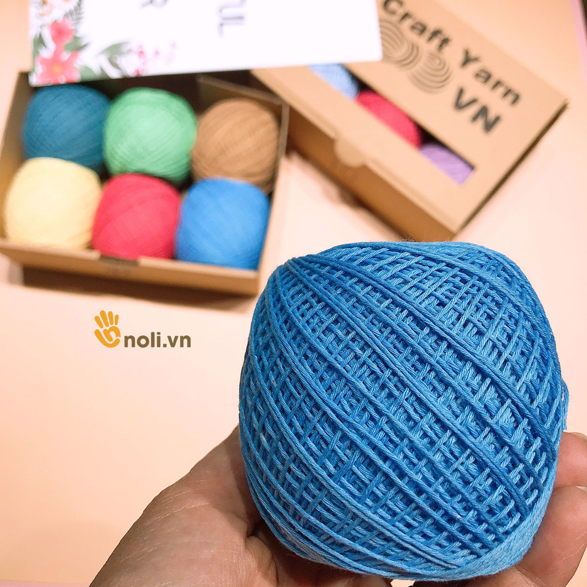 Sợi lace cotton Craft yarn VN móc váy áo mùa hè cực mát, nhiều cotton thấm hút mồ hôi, siêu nhẹ 50g xuất xứ Việt Nam
