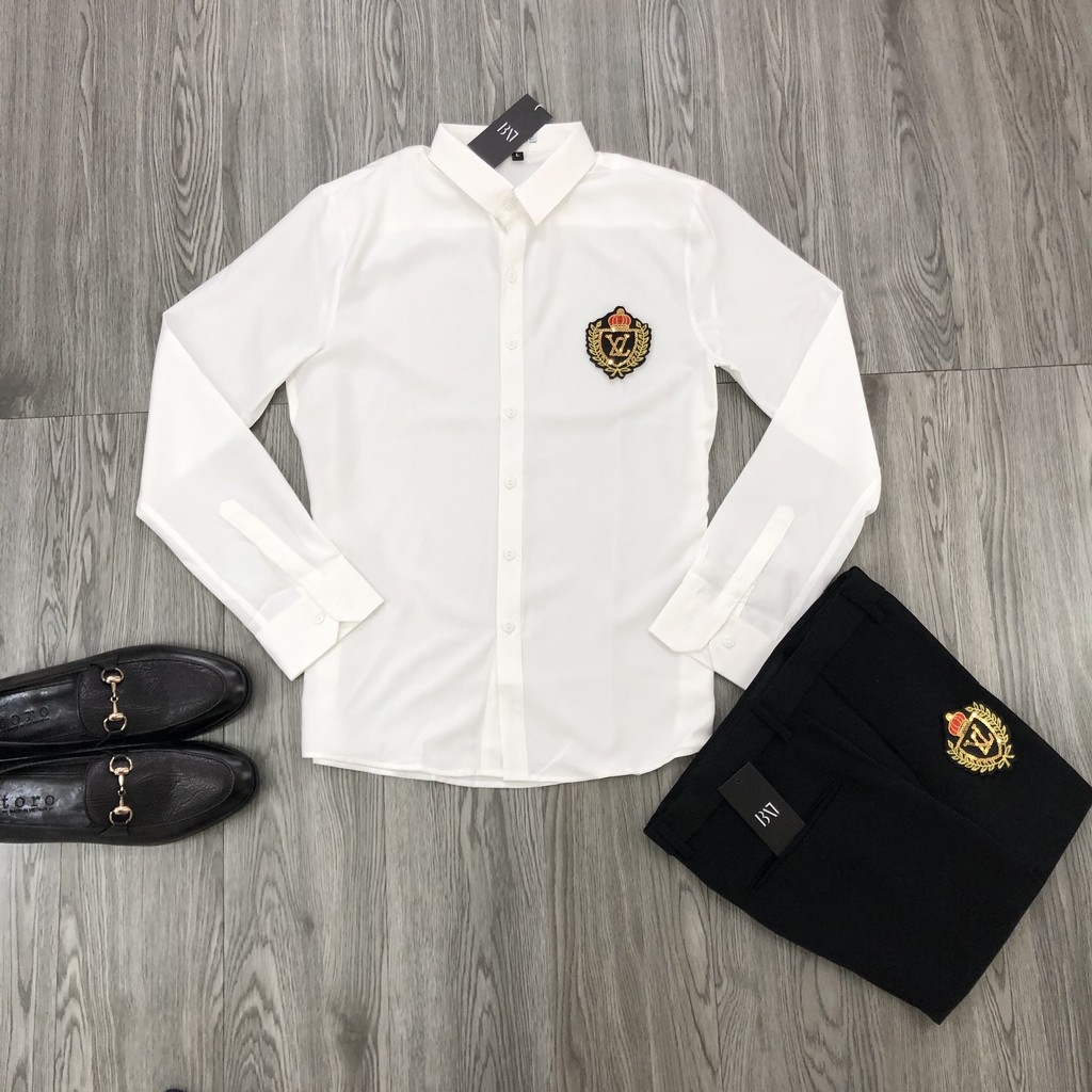 [Sơ Mi + Quần Âu] Combo Quần Âu + Sơ Mi Đính Đá Ong Vàng Siêu Rẻ (Ramdom Logo)