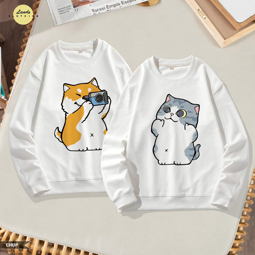 [FREESHIP] ÁO SWEATER ĐÔI IN HÌNH CUTE