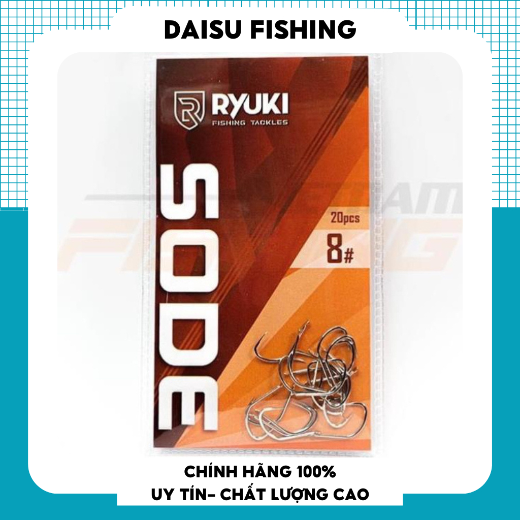 Lưỡi câu cá, lưỡi ryuki sode không ngạnh cao cấp hàng chính hãng