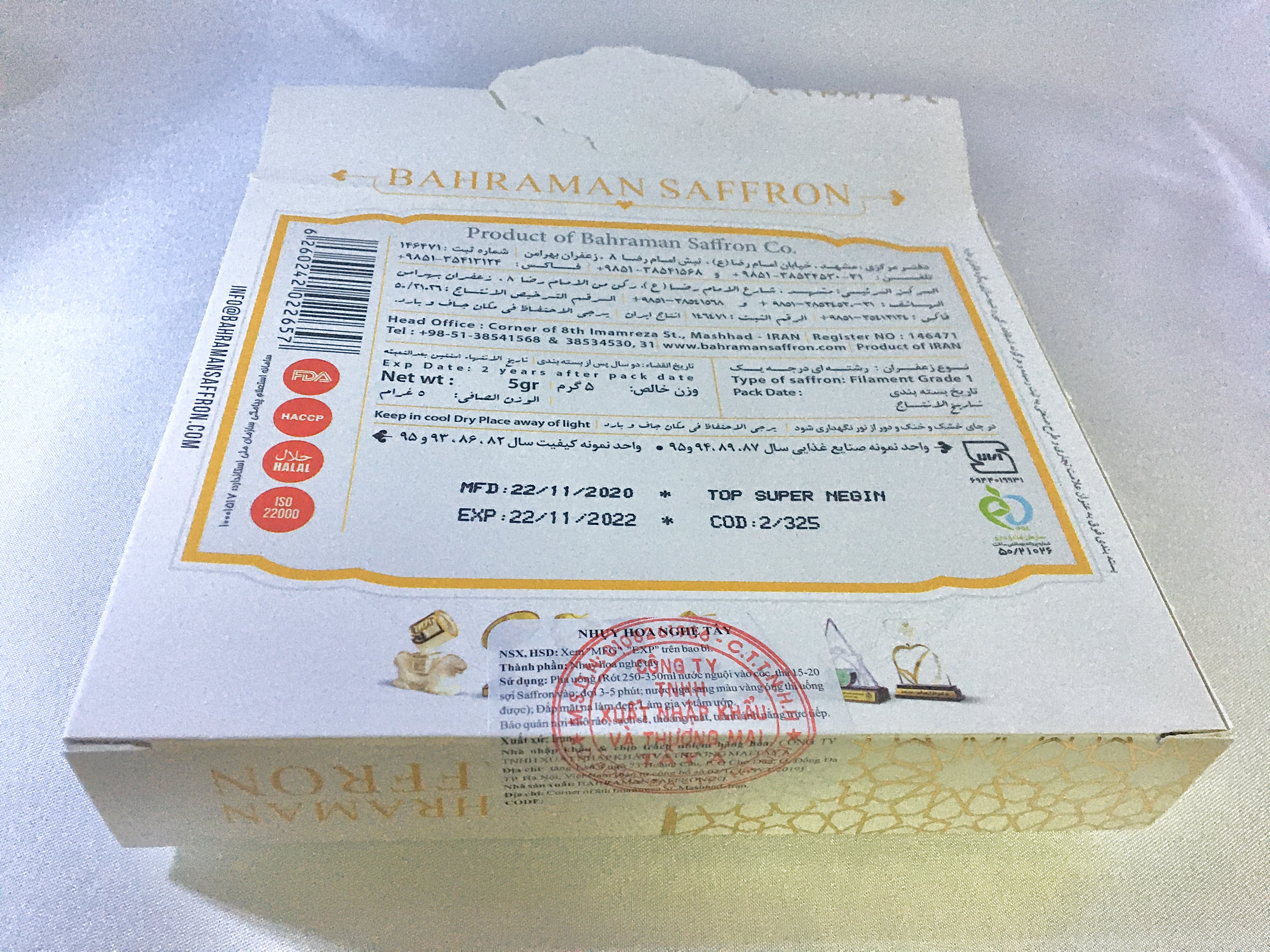 Saffron Bahraman Tây Á 5g
