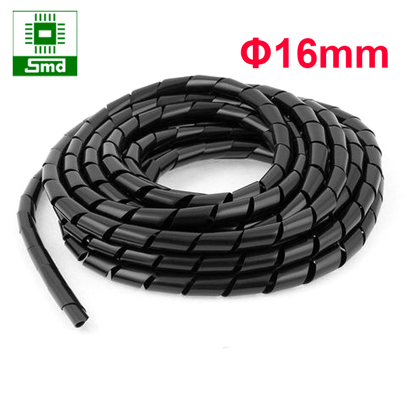 Dây xoắn ruột gà đen 16mm (1m)