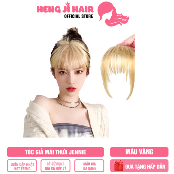 [TẶNG QUÀ 29K] Tóc Giả Nữ Mái Thưa Vàng Kim Kiểu Jennie HH19 Hot Trend TikTok Chắc Chắn, Không Sợ Rơi Khi Hoạt Động Mạnh, Hàng Có Sẵn, Cam Kết Cả Về Chất Liệu Cũng Như Hình Dáng - Hengji Hair Official Store nhập khẩu