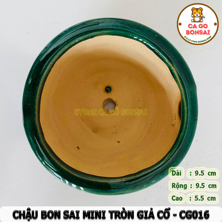 Chậu Bonsai Mini Tròn Giả Cổ - CG016