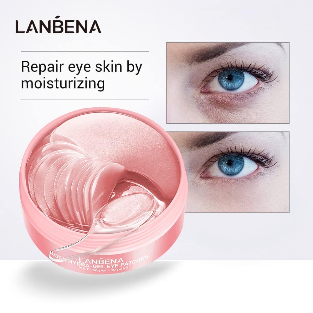 Mặt nạ mắt dạng thạch hoa hồng lanbena repair eye skin by moisturizing hộp 60 miếng