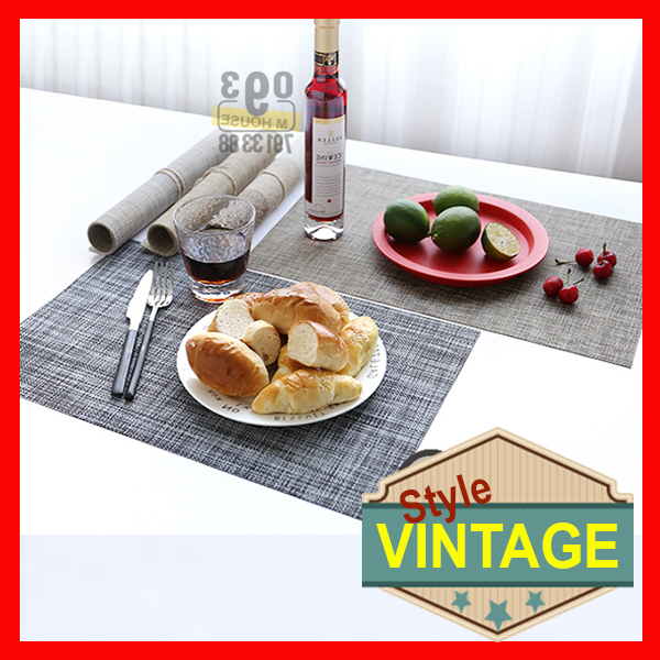Placemats PVC Waterproof Dining Pad Table Mat Heat Insulation Mat Food Mat Stripe