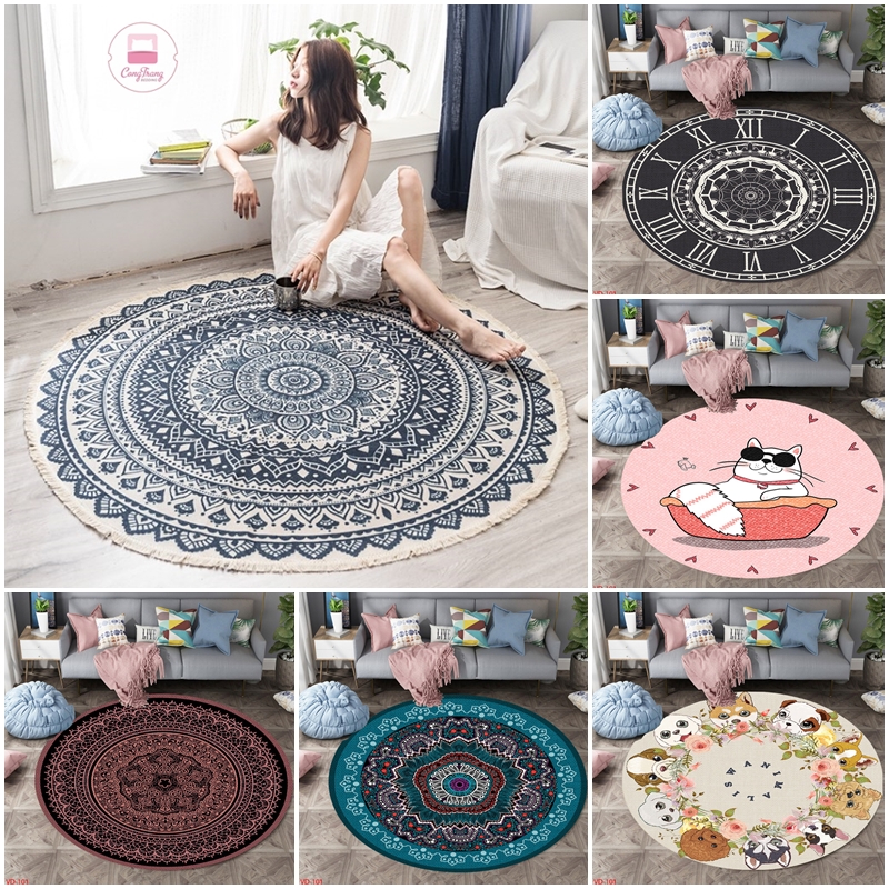 Thảm Trải Sàn Bali hình tròn Trải Sàn Trang Trí Cao Cấp