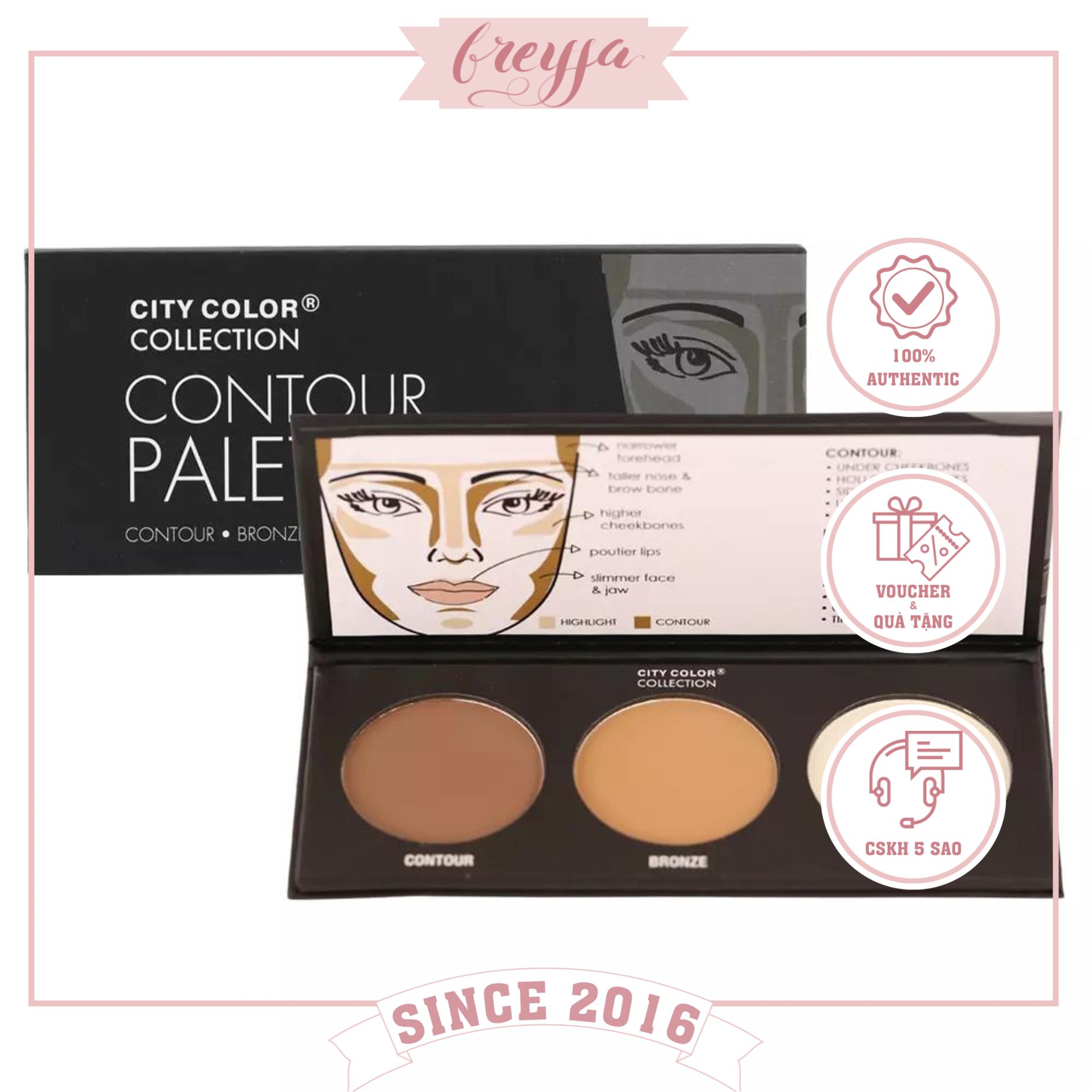 Phấn tạo khối 3 ô city color contour magic makeup 135g korea