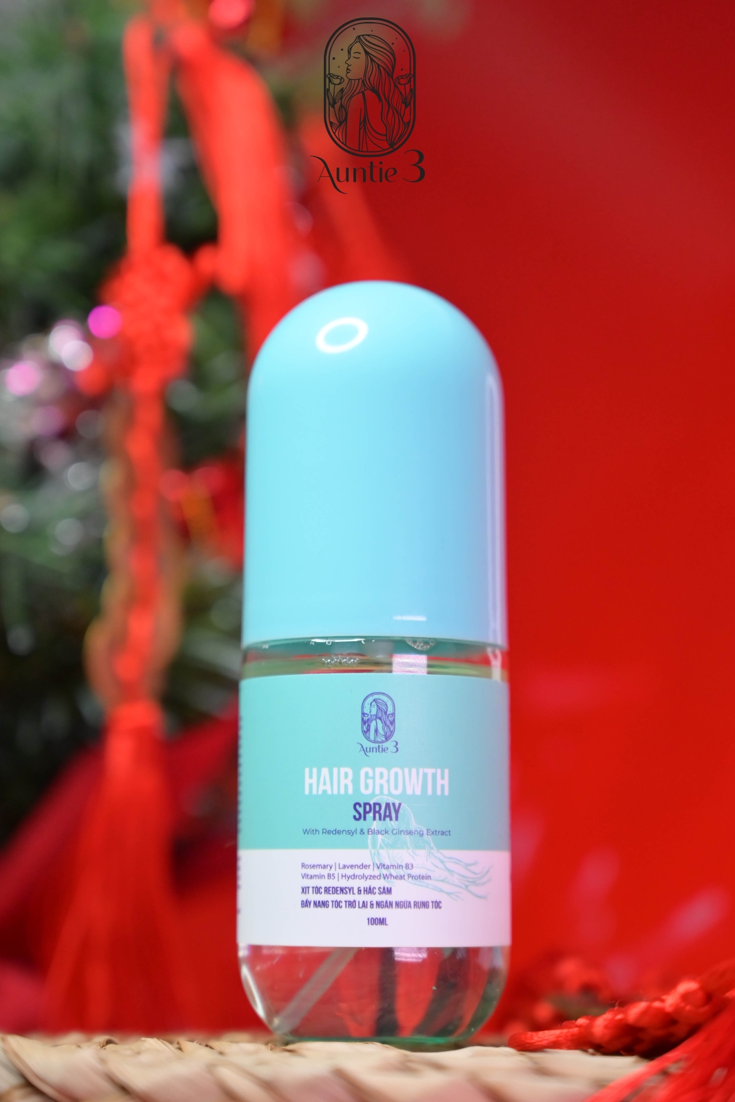 Xịt tóc Redensyl và Hắc Sâm 100ml Auntie 3 Vietnam Chính Hãng