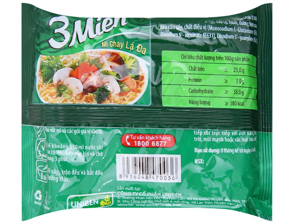Thùng mì 3 Miền chay lá đa