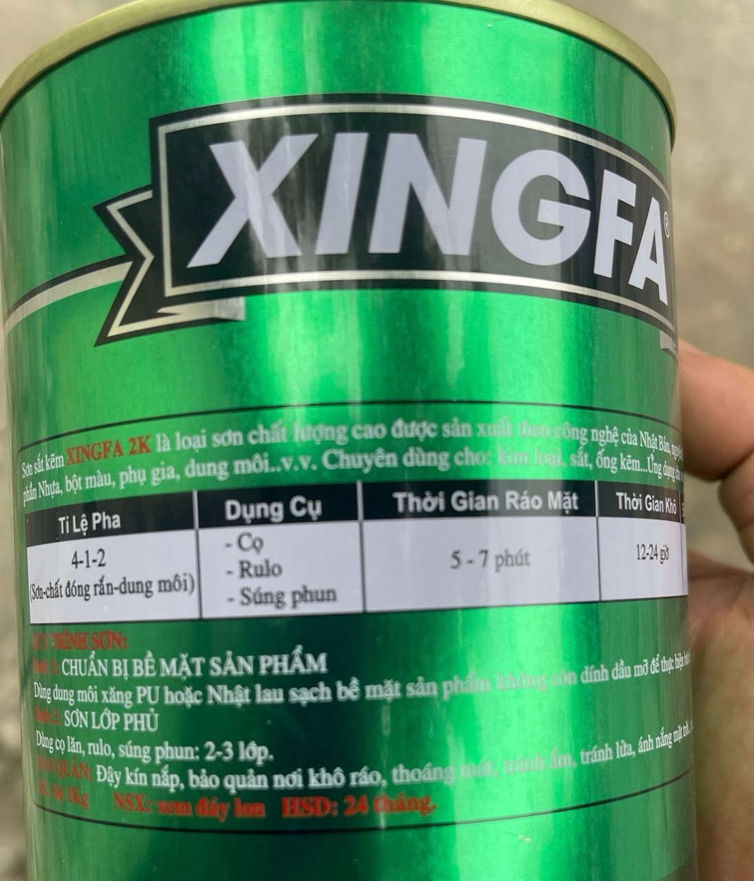 SƠN SẮT MẠ KẼM 2K XINGFA BỘ 1.2KG