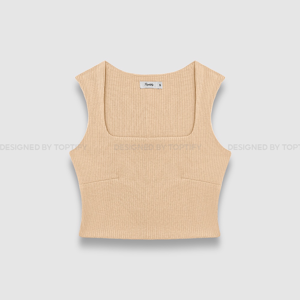Áo croptop nữ sát nách TOPTIFY kiểu hai lớp cổ vuông sát nách Amona Top AC50