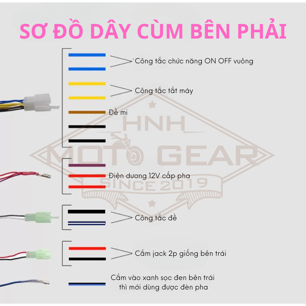 Cùm Công Tắc Light Master Chế Lắp Cho Sirius, Exciter, Raider, Sonic,...