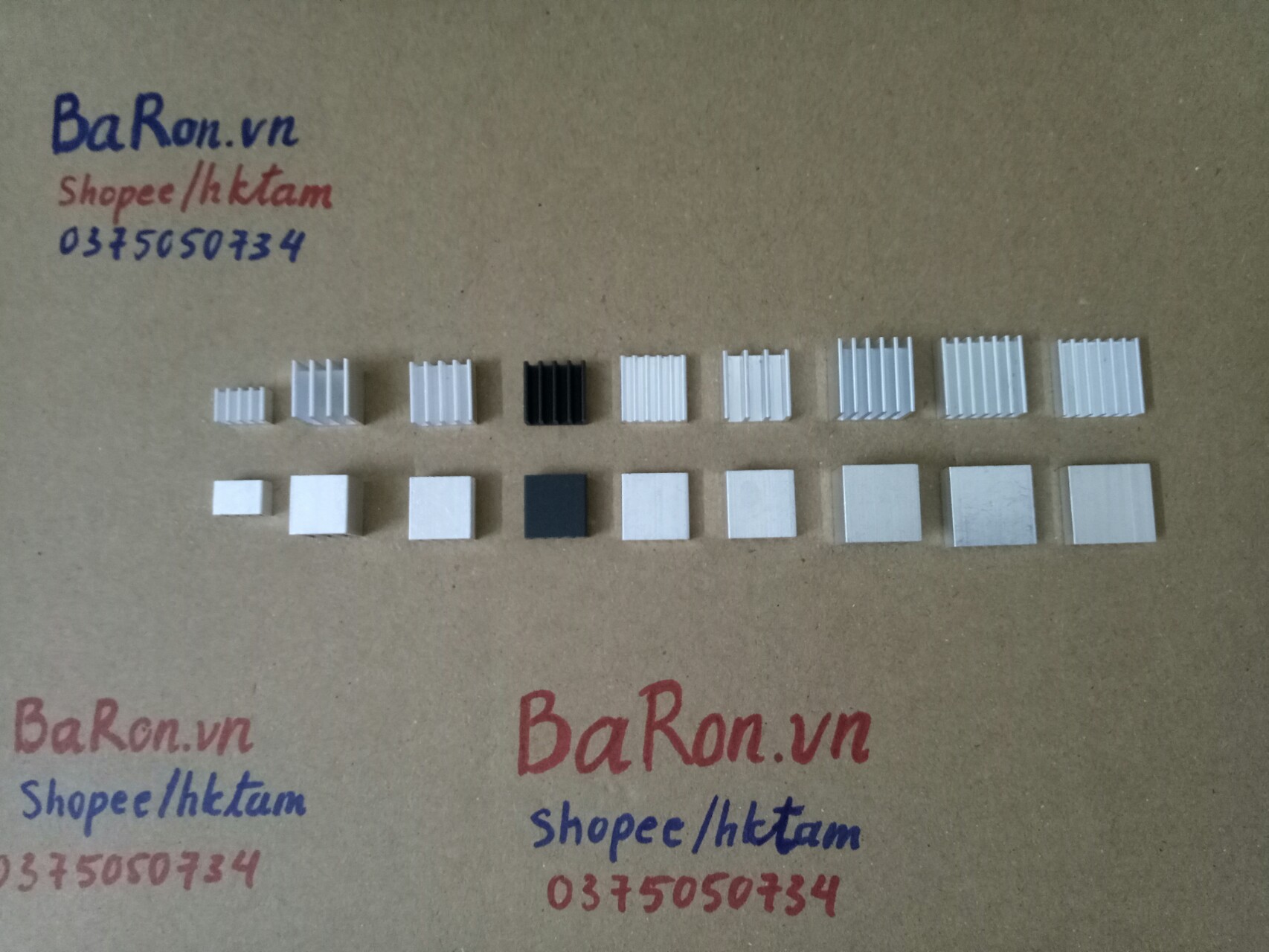 Nhôm tản nhiệt cho Sò, IC, chip Set, bóng LED (nhiều lựa chọn)