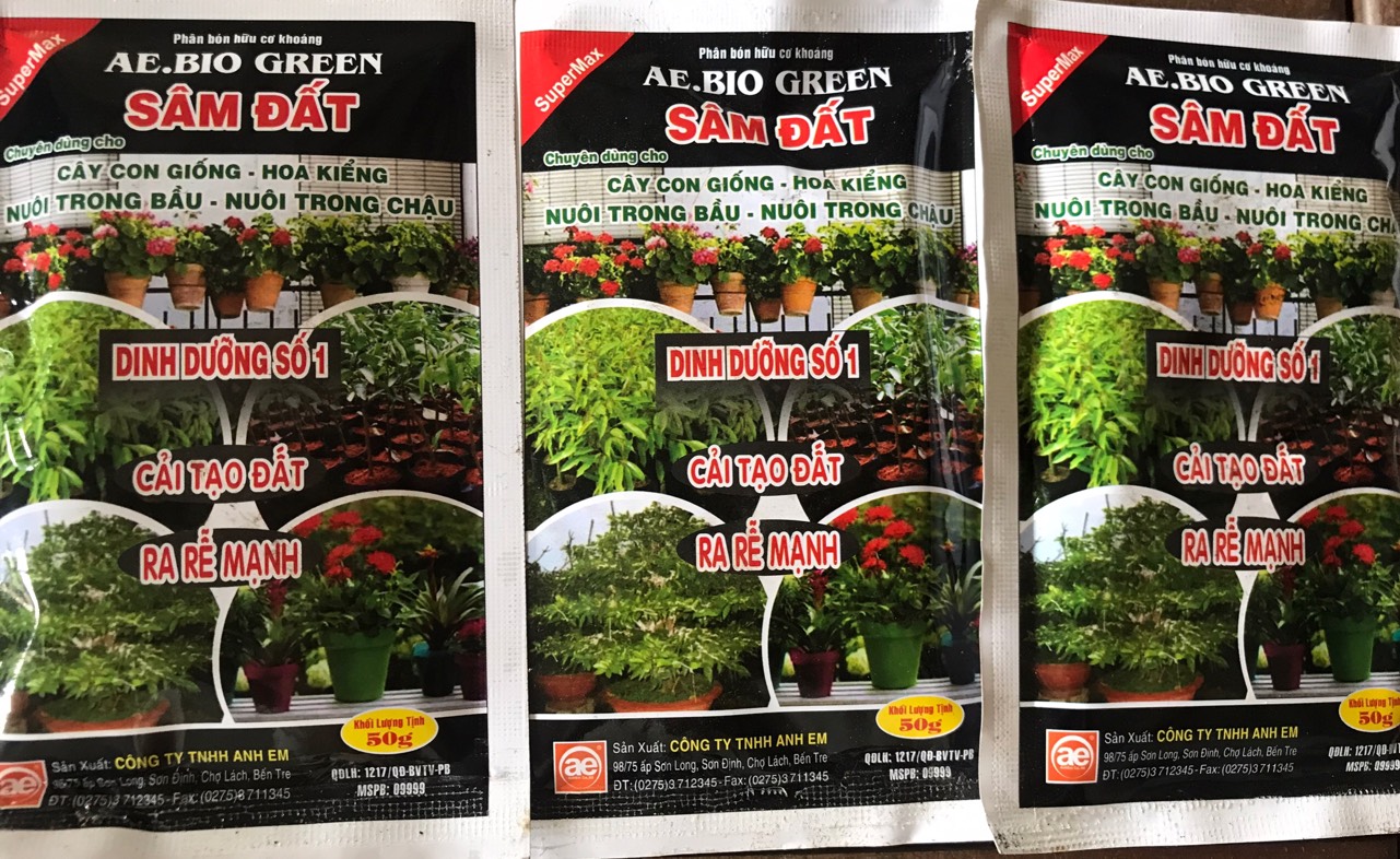 Phân bón hữu cơ khoáng SÂM ĐẤT - Chuyên hoa kiểng, cây giống