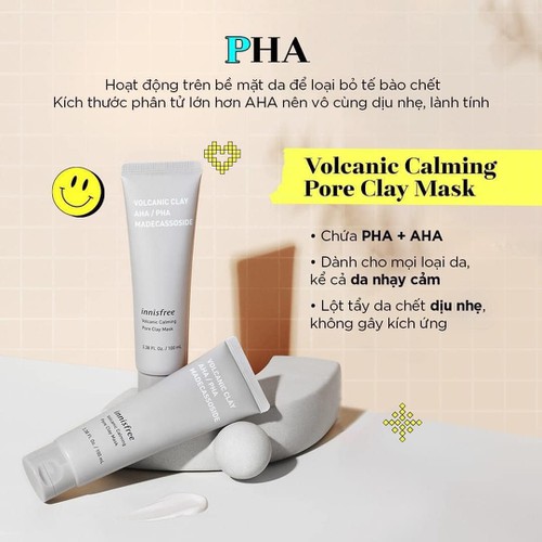Sample [Gói 3ml] Mặt Nạ Đất Sét Innisfree Volcanic Calming Pore Clay Mák AHA PHA