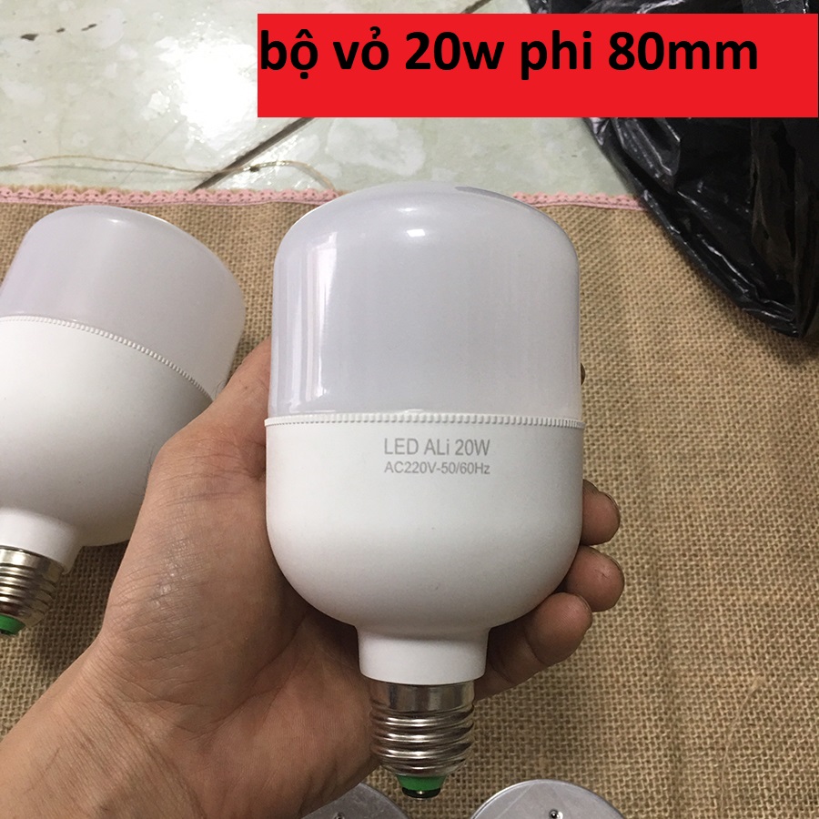BỘ vỏ sửa chữa bóng đèn LED Buld đủ các watl - linh kiện sửa chữa bóng đèn led