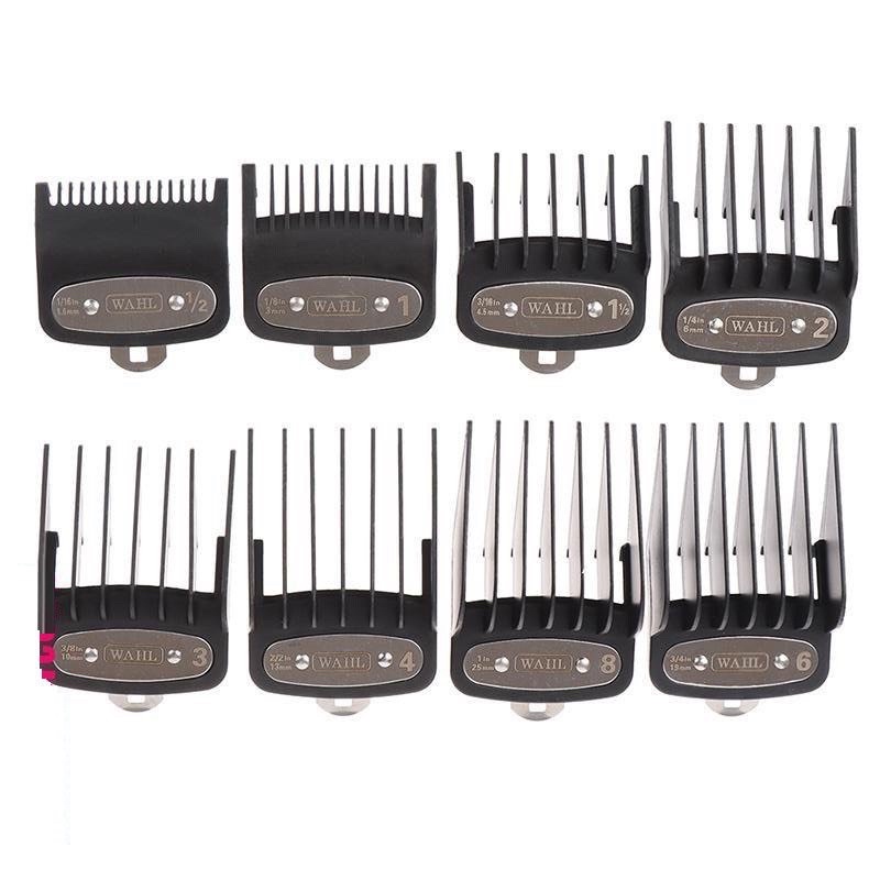 Bộ cữ gá thép wahl 8 cái chuyên tông đơ barber fade