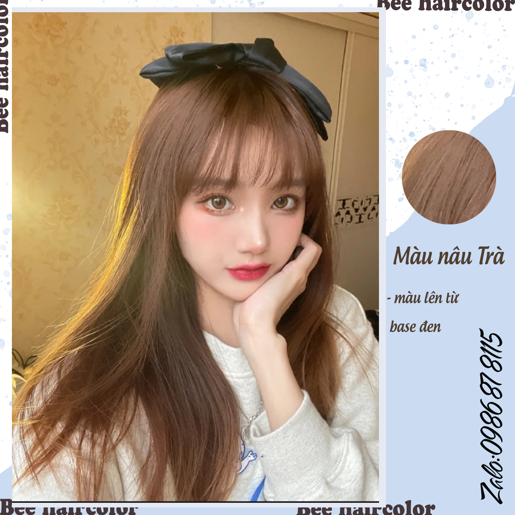 Thuốc Nhuộm Tóc Màu NÂU TRÀ [ tặng kèm trợ Nhuộm và bao tay]