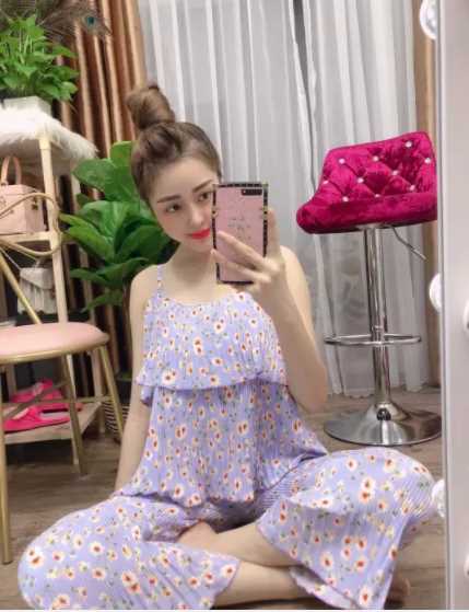 Sét áo 2 dây dập ly + quần suông (Hàng cao cấp)