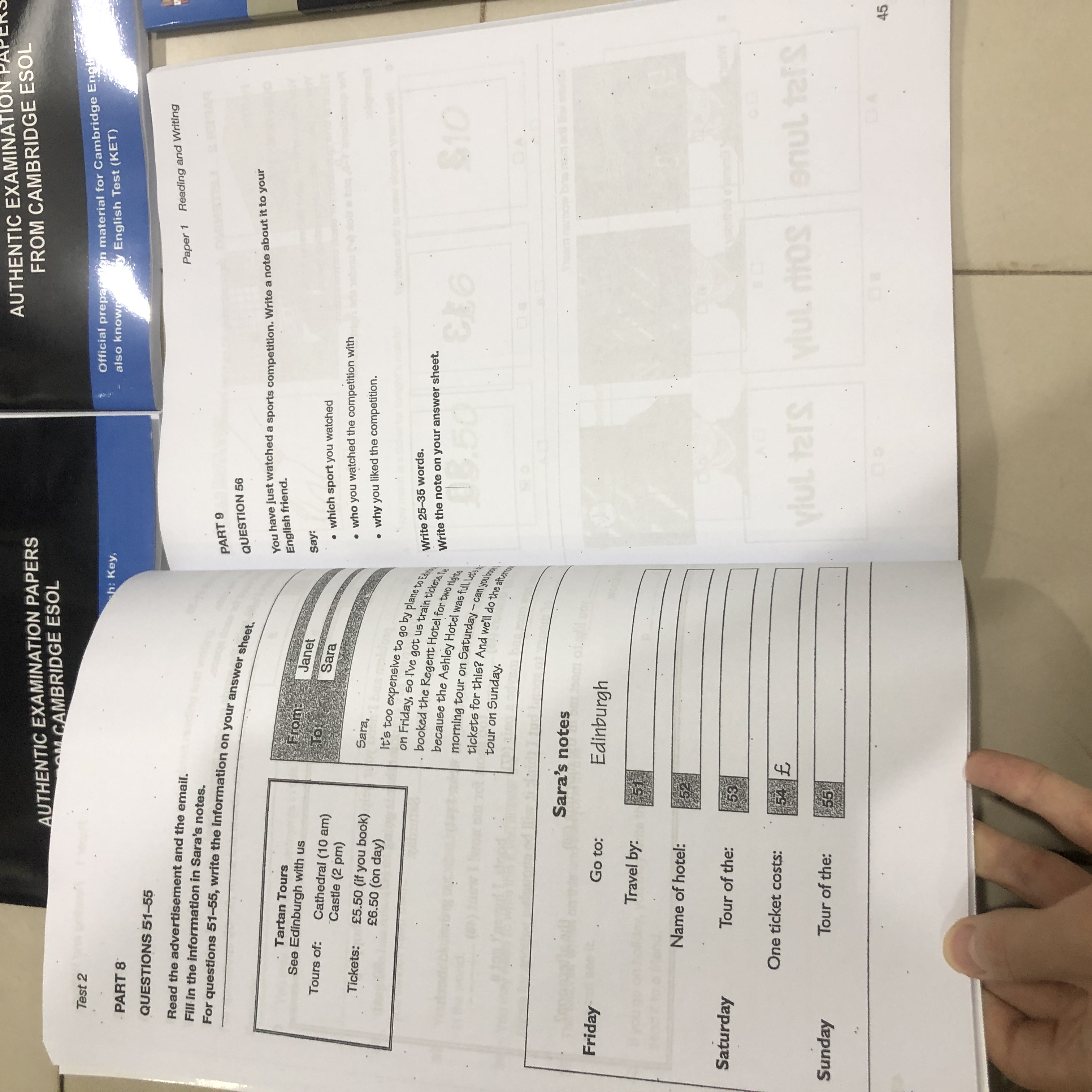 Bộ sách Cambridge Key English Test (KET) 1-7 (File nghe được gửi qua mail)