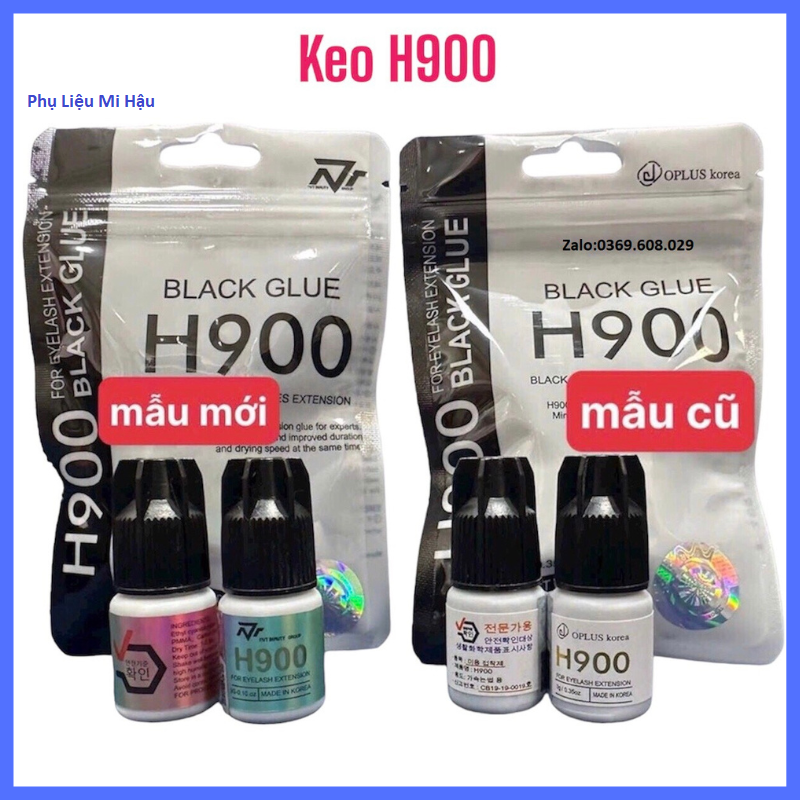 2 chai keo nối mi h900 kháng nước, mối keo dẻo,bền 5-7 tuần,keo h900 hàn quốc siêu bền_keo dán mi_keo nối mi h900