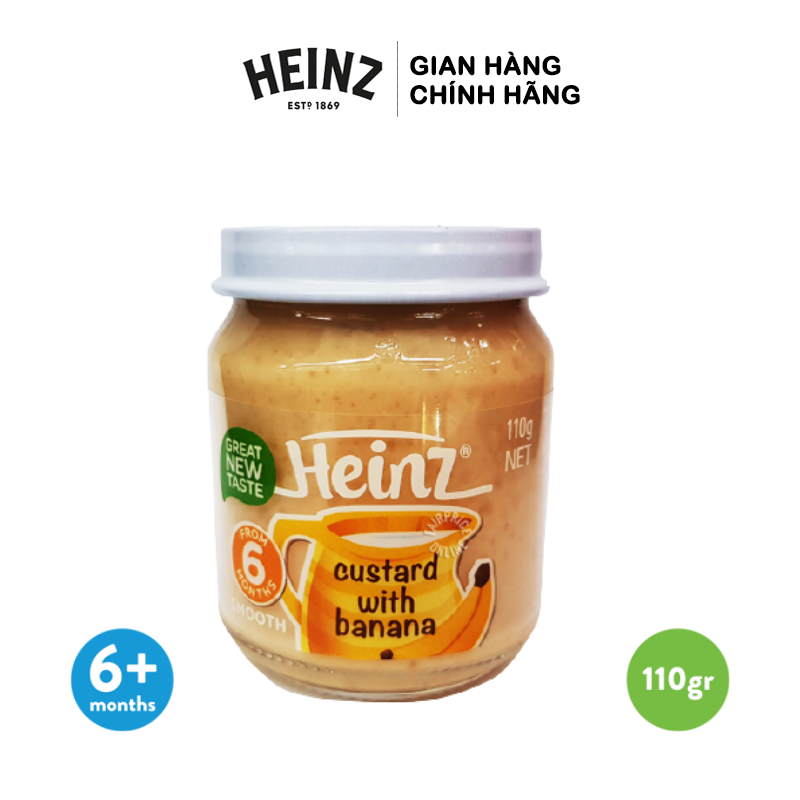 Lọ Custard Vị Chuối HEINZ 110g (Bé 6 tháng tuổi) (Date T10/2024)