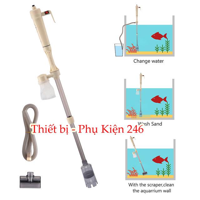 Máy hút đáy chạy pin vệ sinh bể cá - Automatic aquarium cleaning
