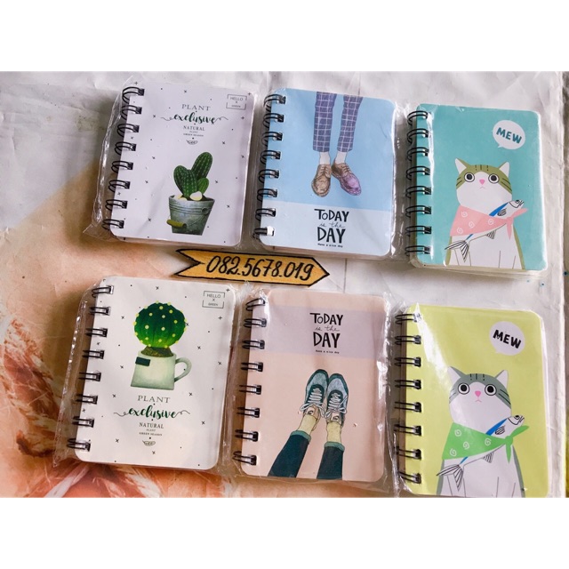 Sổ note lò xo nhiều mẫu dễ thương