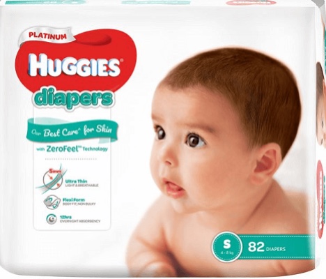 Tã dán Huggies Platinum siêu cao cấp size S - 82 miếng (Cho bé 4 - 8kg)