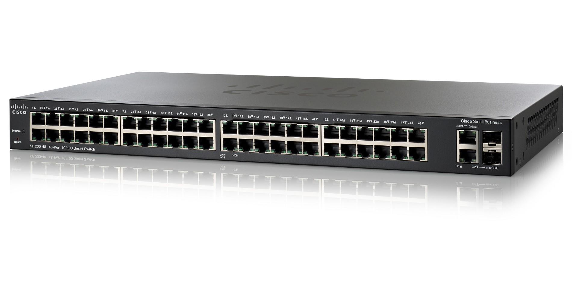 [Trả góp 0%]Cisco SF 200-48 48-Port 10-100 Smart Switch