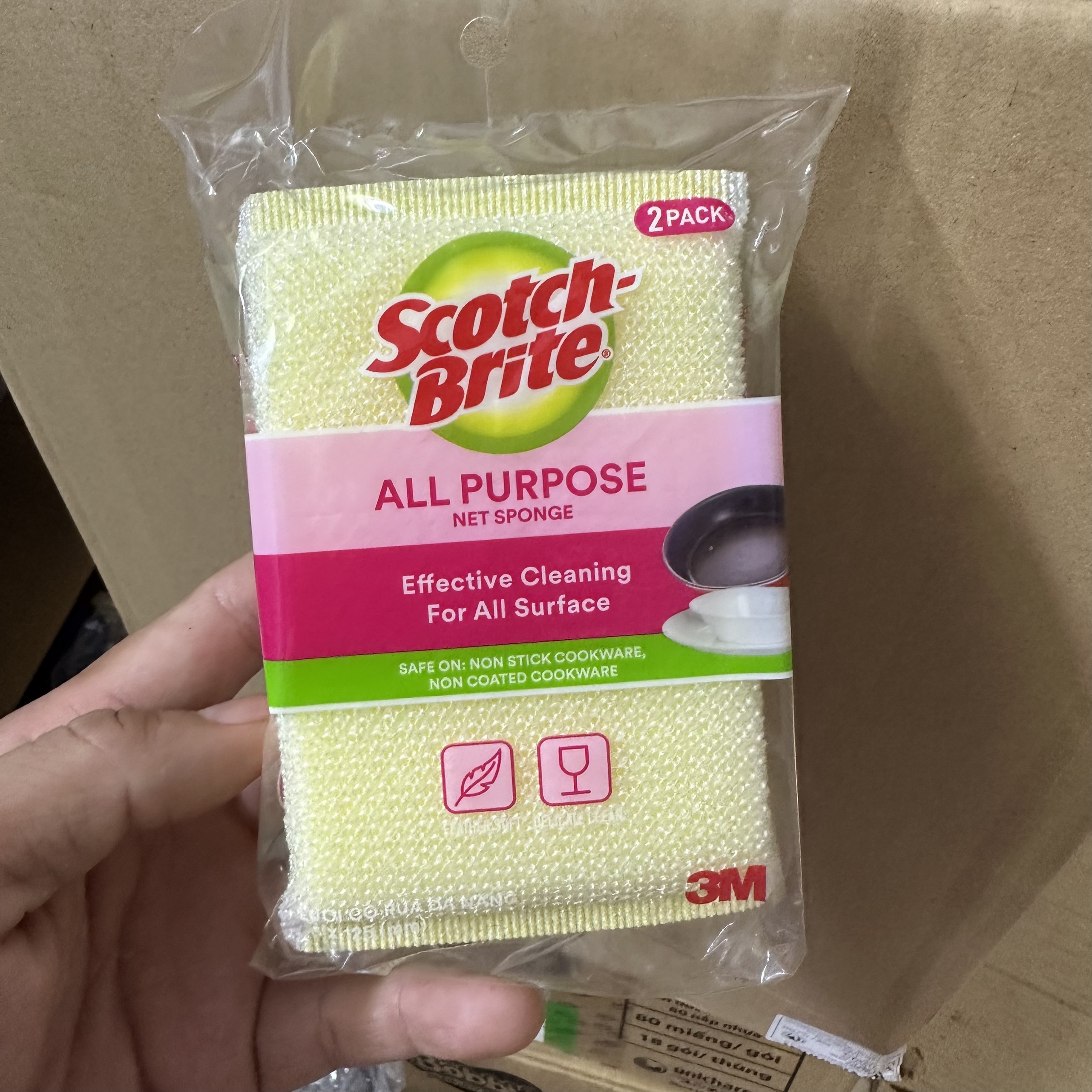 Set 2 Miếng rửa chén bát miếng rửa chén lưới Scotch-Brite