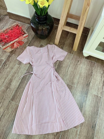 Đầm caro midi bigsize cỡ lớn 70-85kg
