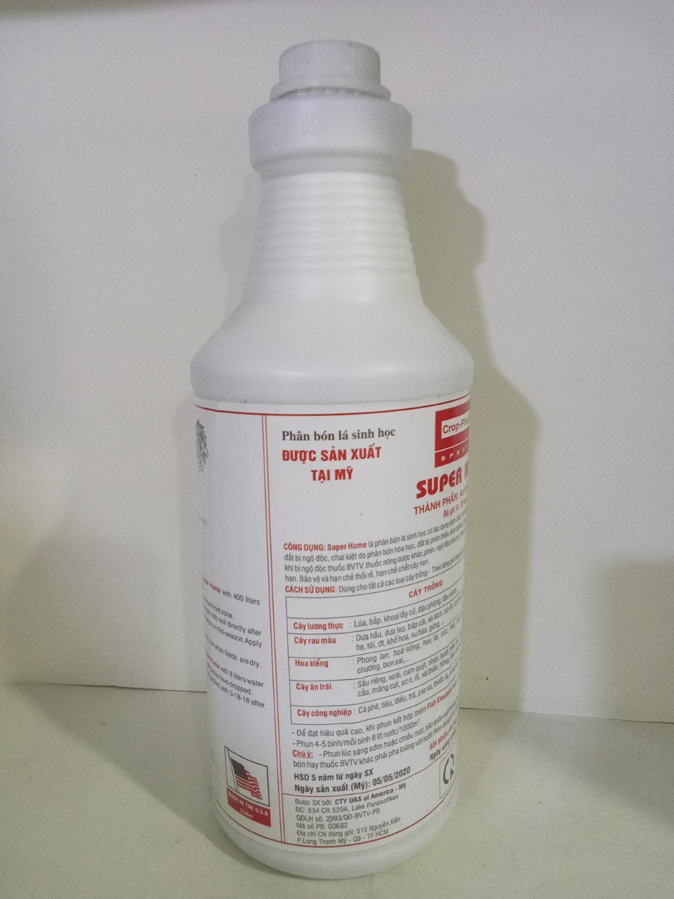 Phân bón lá Super Hume nhập khẩu Mỹ ( Chai 1Lít)