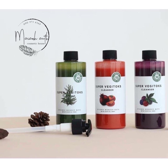 Sữa rửa mặt rau củ Wonder Bath Super Vegitoks thải  300ml