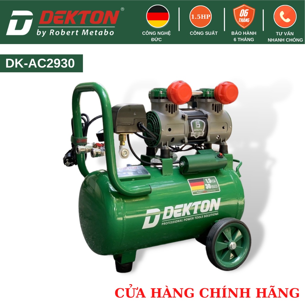 Nén khí không dầu dekton dk-ac2925 1.5hp/1250w / bình 25l - lưu lượng 150l/phút