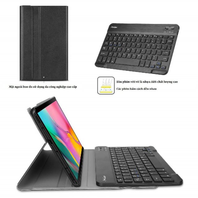 Bàn phím bluetooth kèm bao da cho máy tính bảng samsung tab a 10.1 / t515/ t510