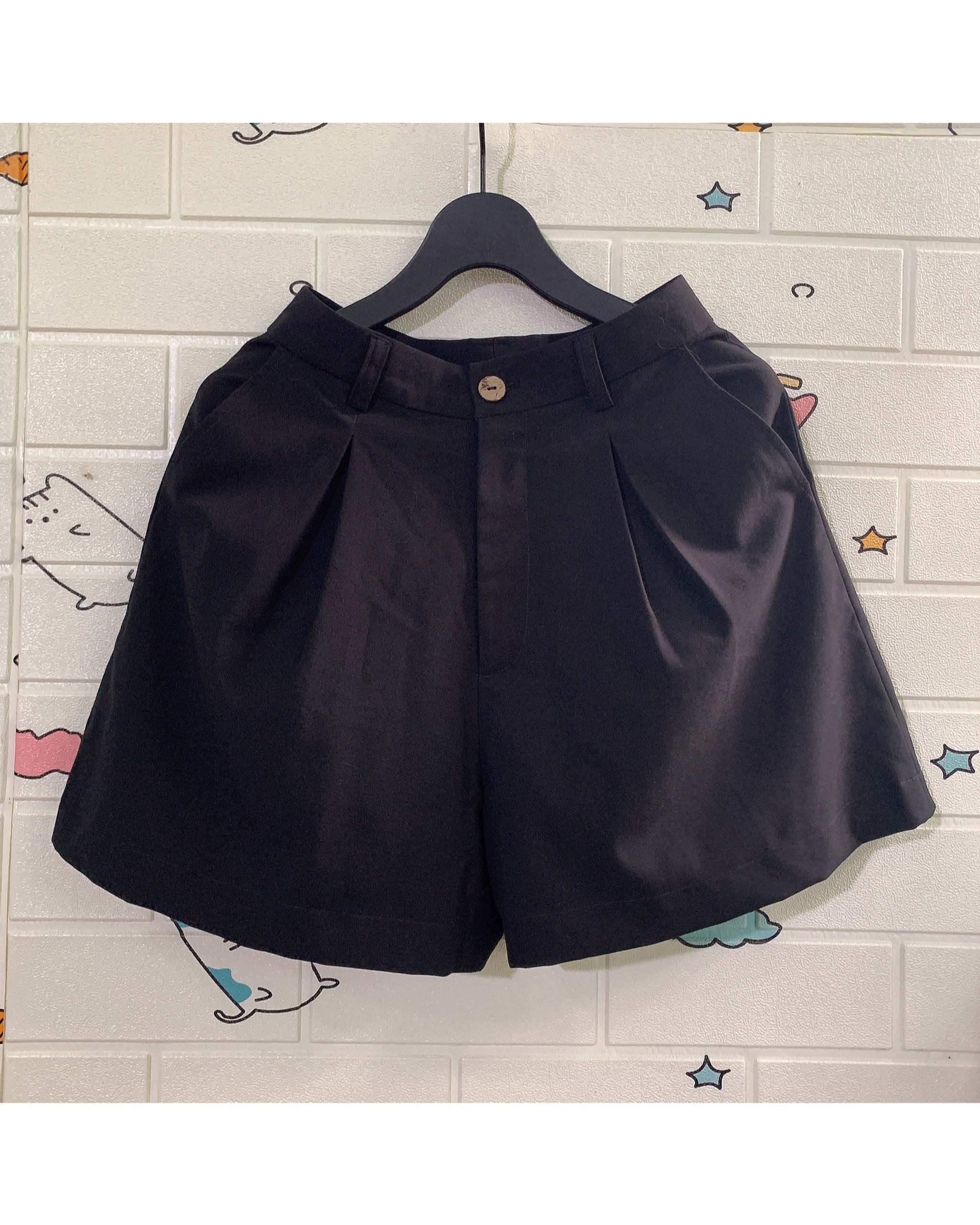 🔥HÌNH THẬT🔥 Quần short cap cao (trắng - đen)
