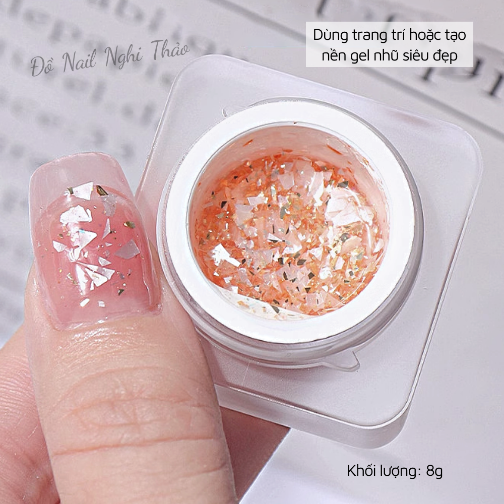 Gel nhũ ẩn xà cừ trang trí móng 8g