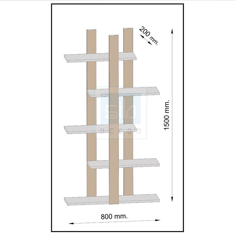 Kệ Sách Di Động 5 Tầng Đơn Giản SIB Decor KS284