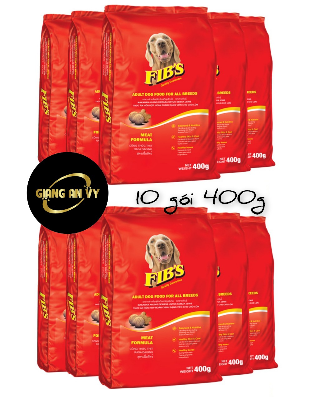 Combo 10 gói Fib s - Thức ăn chó trưởng thành giá rẻ